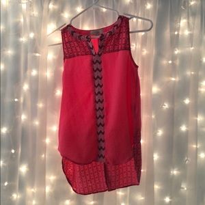 Pink and navy tank top